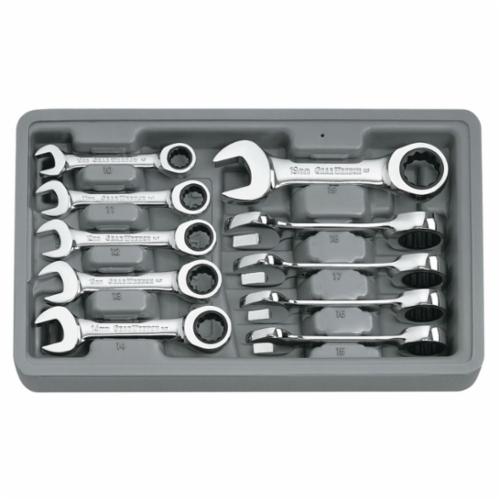 GEARWRENCH® 9520D Stubby Length Combination Ratcheting Wrench Set 10 Pieces