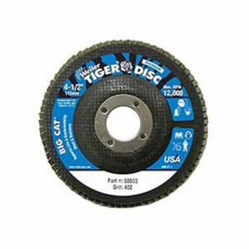 WEILER Big Cat 50809 Close High Density Premium Coated Abrasive Flap Disc 4-1/2 in Dia Disc