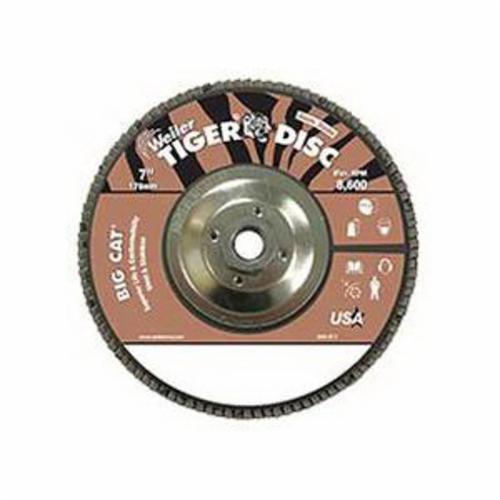 WEILER Big Cat 50843 High Density Premium Coated Abrasive Flap Disc 7 in Dia Disc