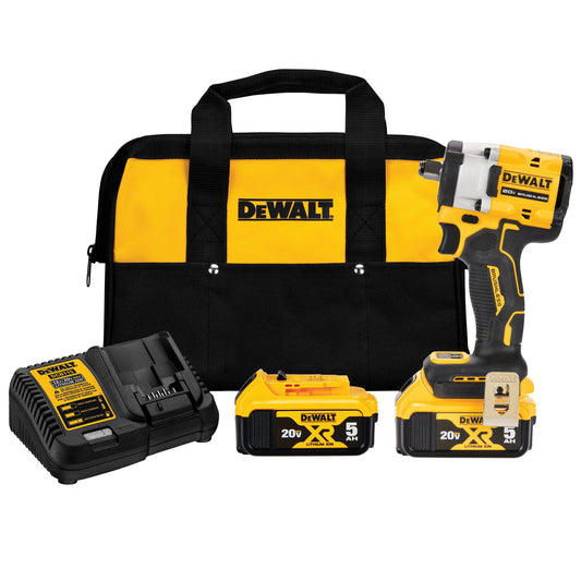 DeWALT DCF921P2 Cordless Impact Wrench With Hog Ring Anvil Kit, 1/2 in, 3550 ipm, 450 ft-lb Torque, 20 VDC, 5 in OAL