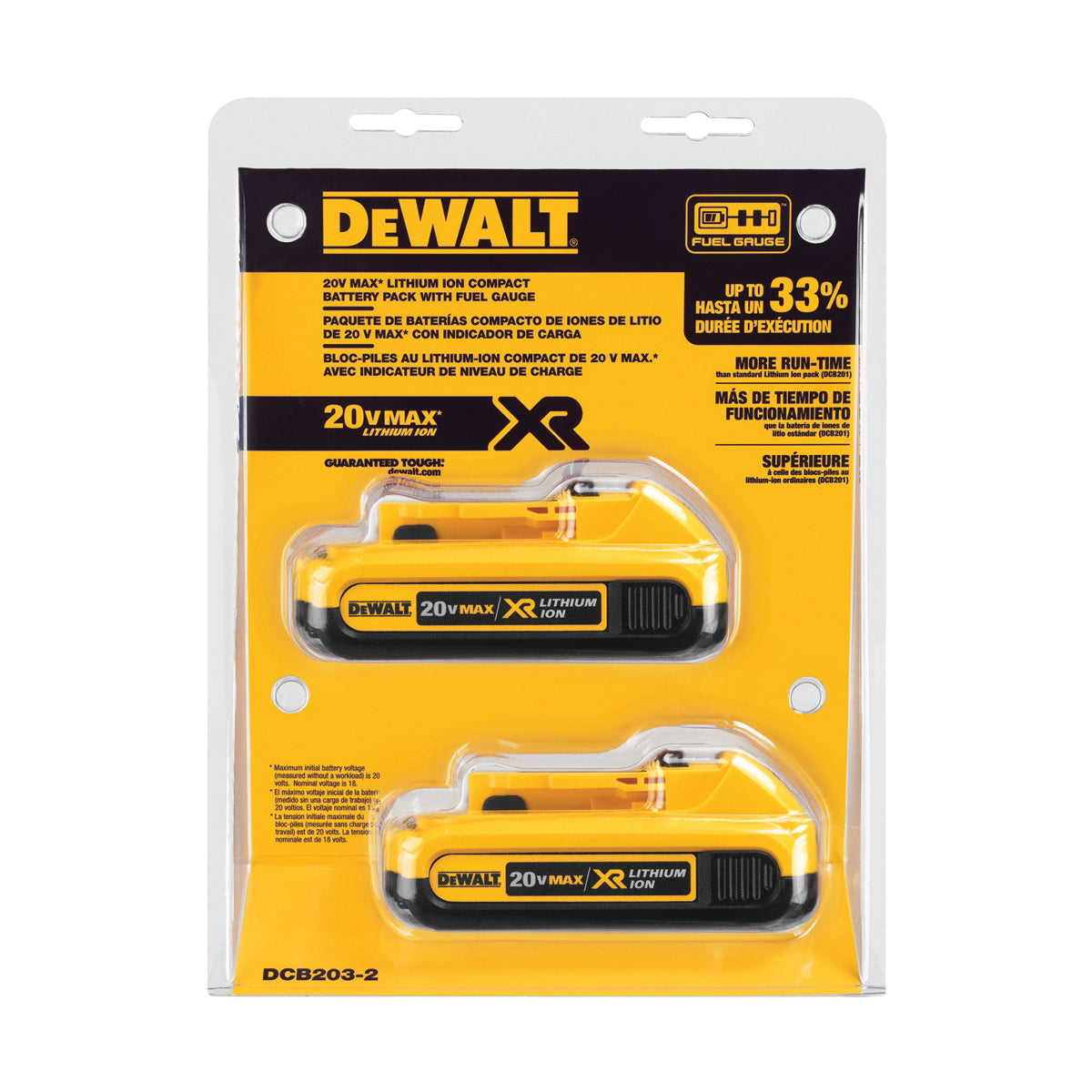 DeWALT® DCB203-2 MAX Compact Battery Pack, 2 Ah Lithium-Ion Battery