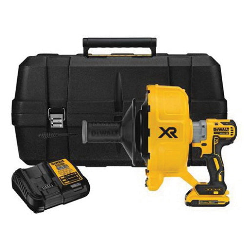 DeWALT® XR® DCD200D1 Brushless Cordless Drain Snake Kit, 3/8 to 3 in Drain Line, 50 ft Max Run, 20 VDC