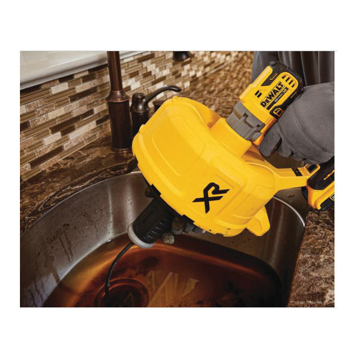 DeWALT® XR® DCD200D1 Brushless Cordless Drain Snake Kit, 3/8 to 3 in Drain Line, 50 ft Max Run, 20 VDC