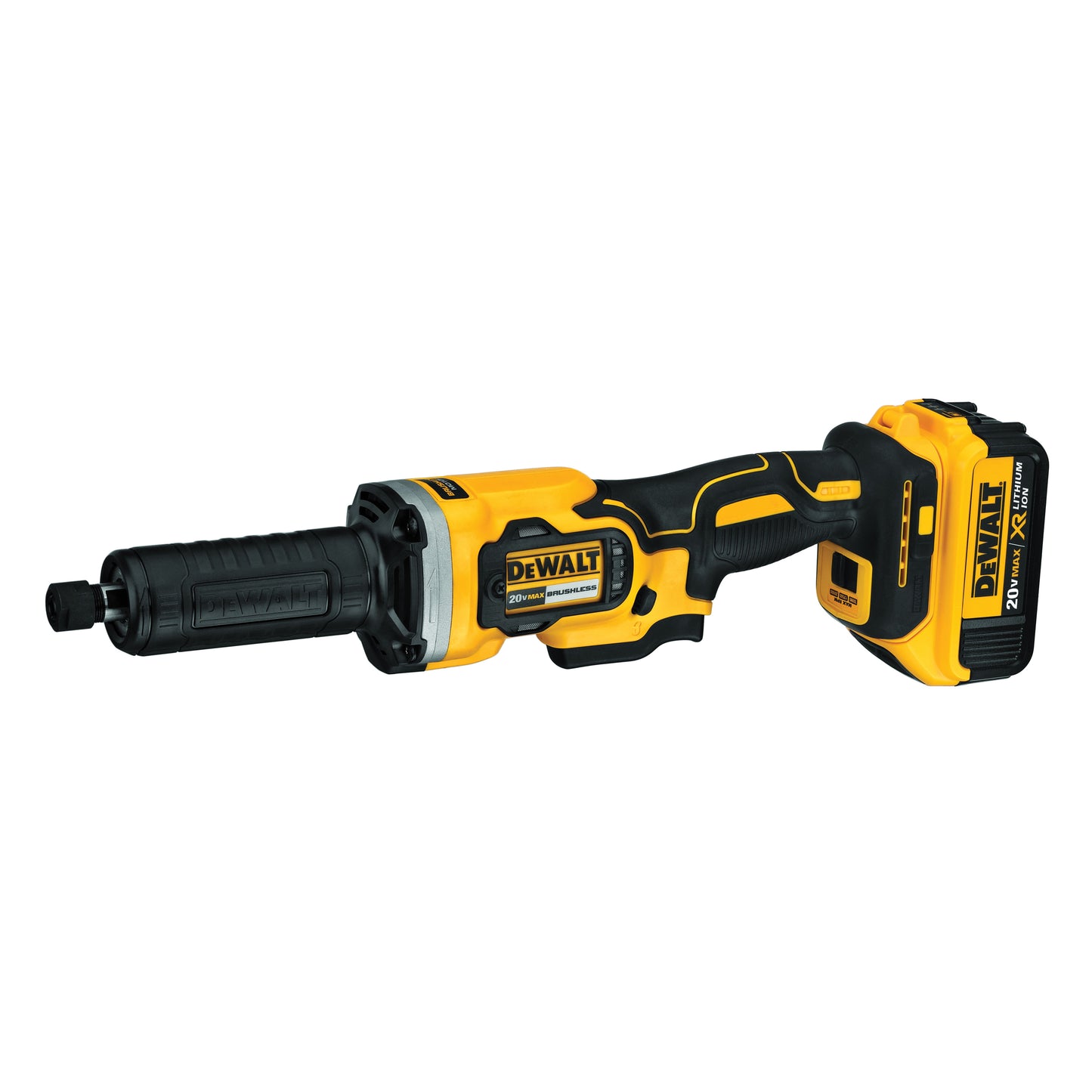 DeWALT 20V MAX* DCG426M2 Cordless Die Grinder Kit, 20 VDC, 4 Ah Lithium-Ion Battery, Black/Yellow