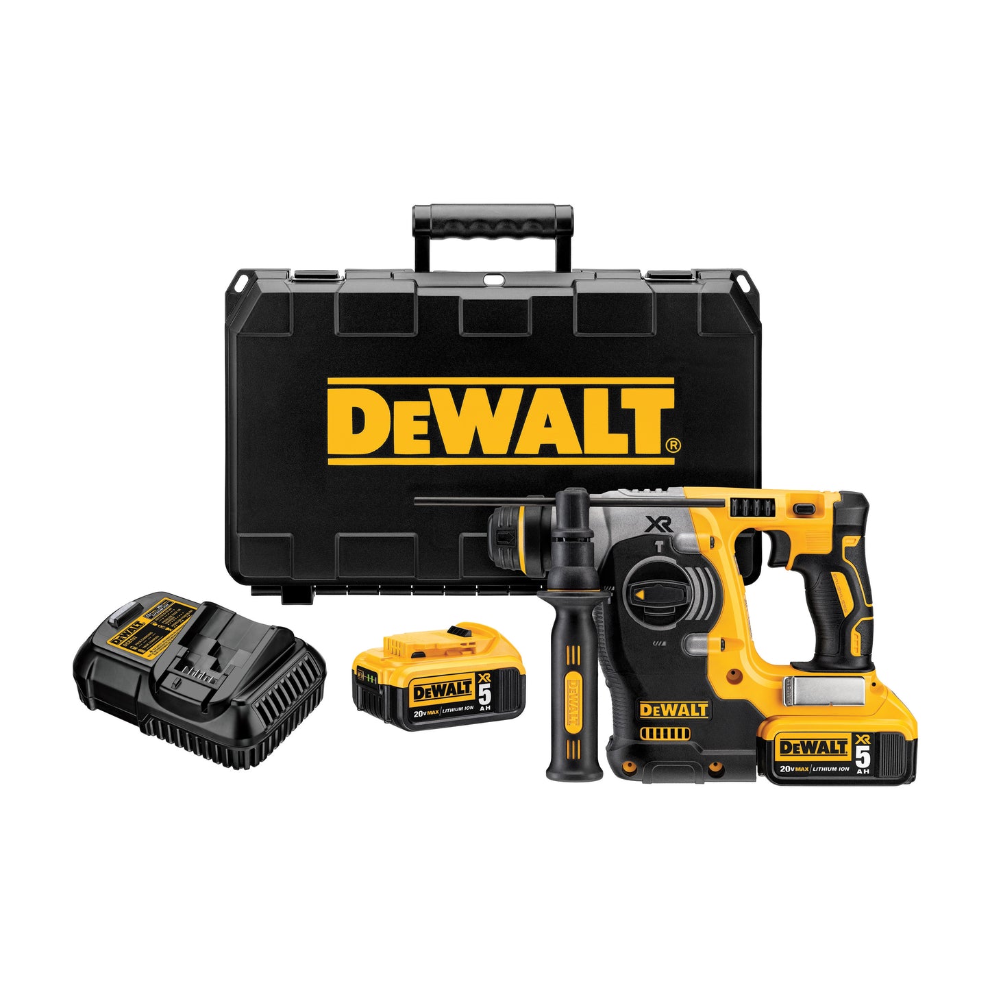 DeWALT® 20V MAX* DCH273P2 XR™ High Performance Cordless Rotary Hammer Kit, 1 in SDS Plus® Chuck, 20 VAC, 0 to 1100 rpm No-Load, Lithium-Ion Battery