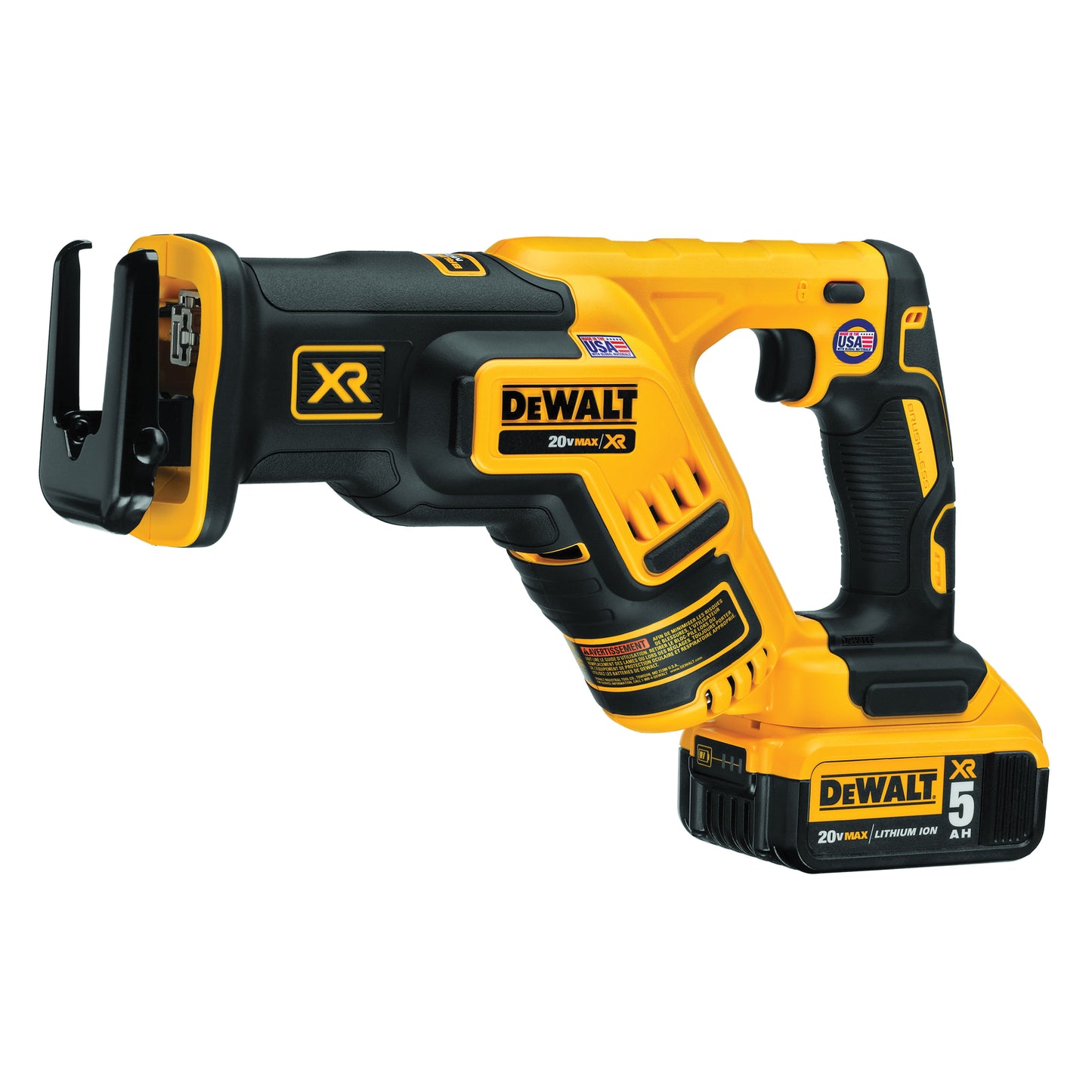DeWALT 20V MAX* DCS367P1 XR Brushless Cordless Reciprocating Saw Kit, 1-1/8 in L Stroke, 0 to 2900 spm, Straight Cut, 20 V, 14-1/2 in OAL