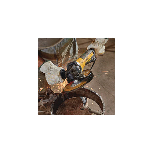 DeWALT DWE43840CN Brushless Corded Rat Tail Small Angle Grinder With Kickback Brake, No Lock and Pipeline Cover, 7 in Dia Wheel, 5/8-11 Arbor/Shank, 120 VAC, Black/Yellow, No Lock Trigger Switch