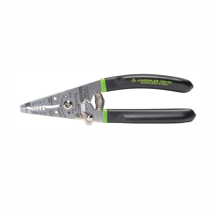 Greenlee® 1955-SS Manual Fixed Hole Wire Stripper With Spring and Lock 18 to 10 AWG Solid