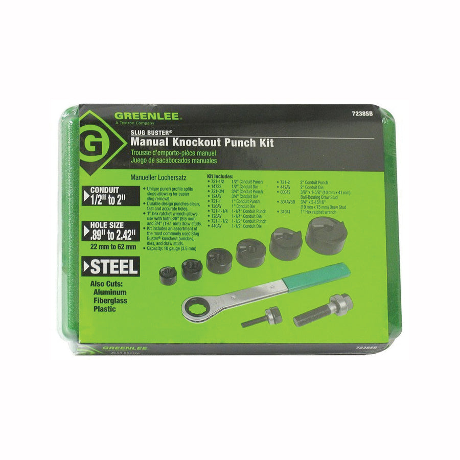 Greenlee® Slug-Buster® 7238SB Manual Knockout Punch Die Kit 10 ga Capacity