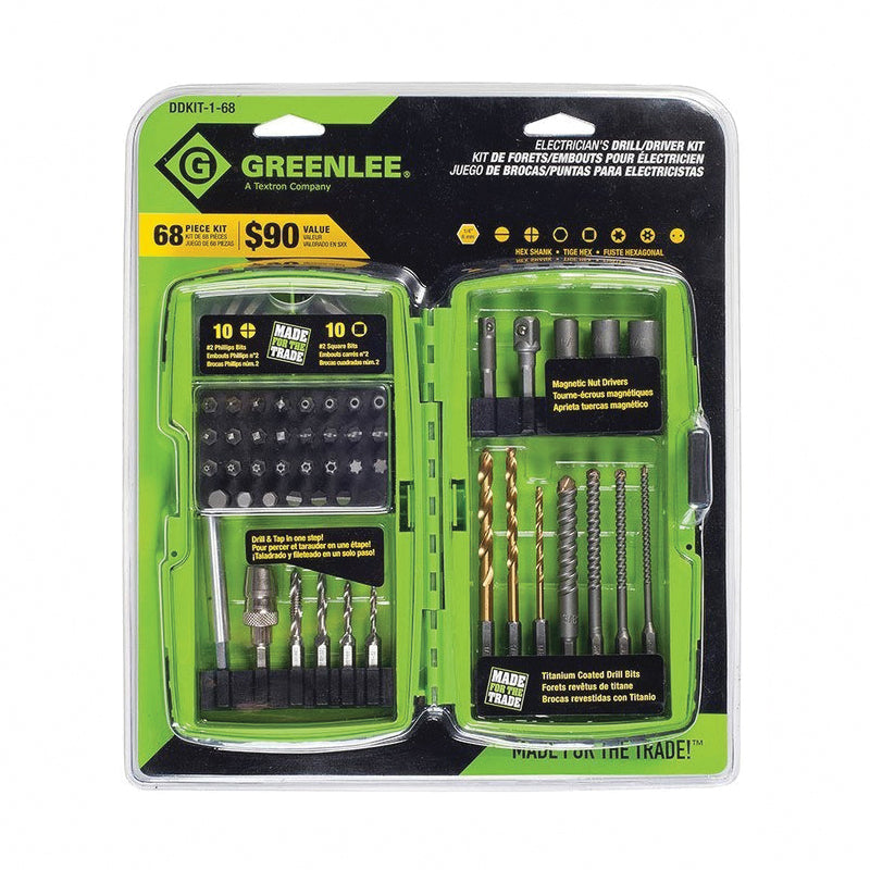 Greenlee® DDKIT-1-68 Drill Driver Bit Kit 68 Pieces
