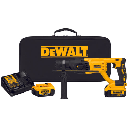 DeWALT® DCH133M2 Brushless Cordless Rotary Hammer Kit, 1 in SDS Plus® Chuck, 20 VDC, 0 to 1500 rpm No-Load, Lithium-Ion Battery