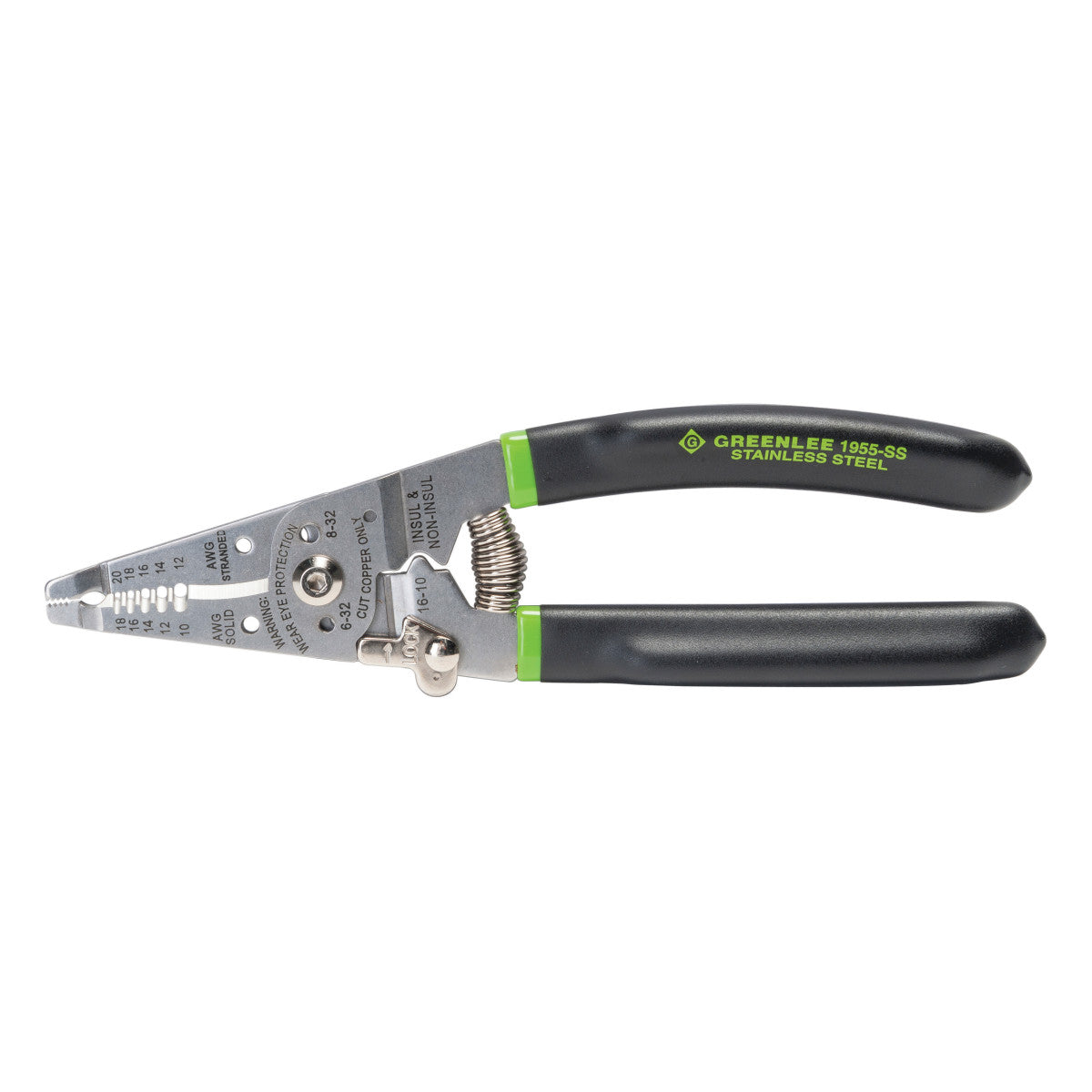 Greenlee® 1955-SS Manual Fixed Hole Wire Stripper With Spring and Lock 18 to 10 AWG Solid