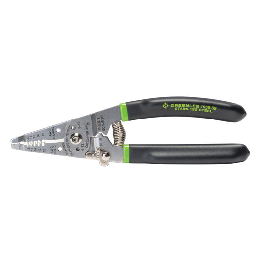 Greenlee® 1955-SS Manual Fixed Hole Wire Stripper With Spring and Lock  18 to 10 AWG Solid