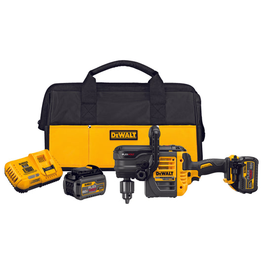 DeWALT® 60V MAX* FLEXVOLT™ DCD460T2 Brushless Cordless VSR Stud and Joist Drill With E-Clutch® System, 1/2 in Keyed Chuck, 60 V, 0 to 300/0 to 1250 rpm No-Load, 16 in OAL, Lithium-Ion Battery