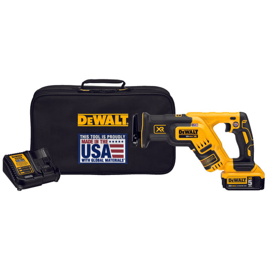 DeWALT 20V MAX* DCS367P1 XR Brushless Cordless Reciprocating Saw Kit, 1-1/8 in L Stroke, 0 to 2900 spm, Straight Cut, 20 V, 14-1/2 in OAL