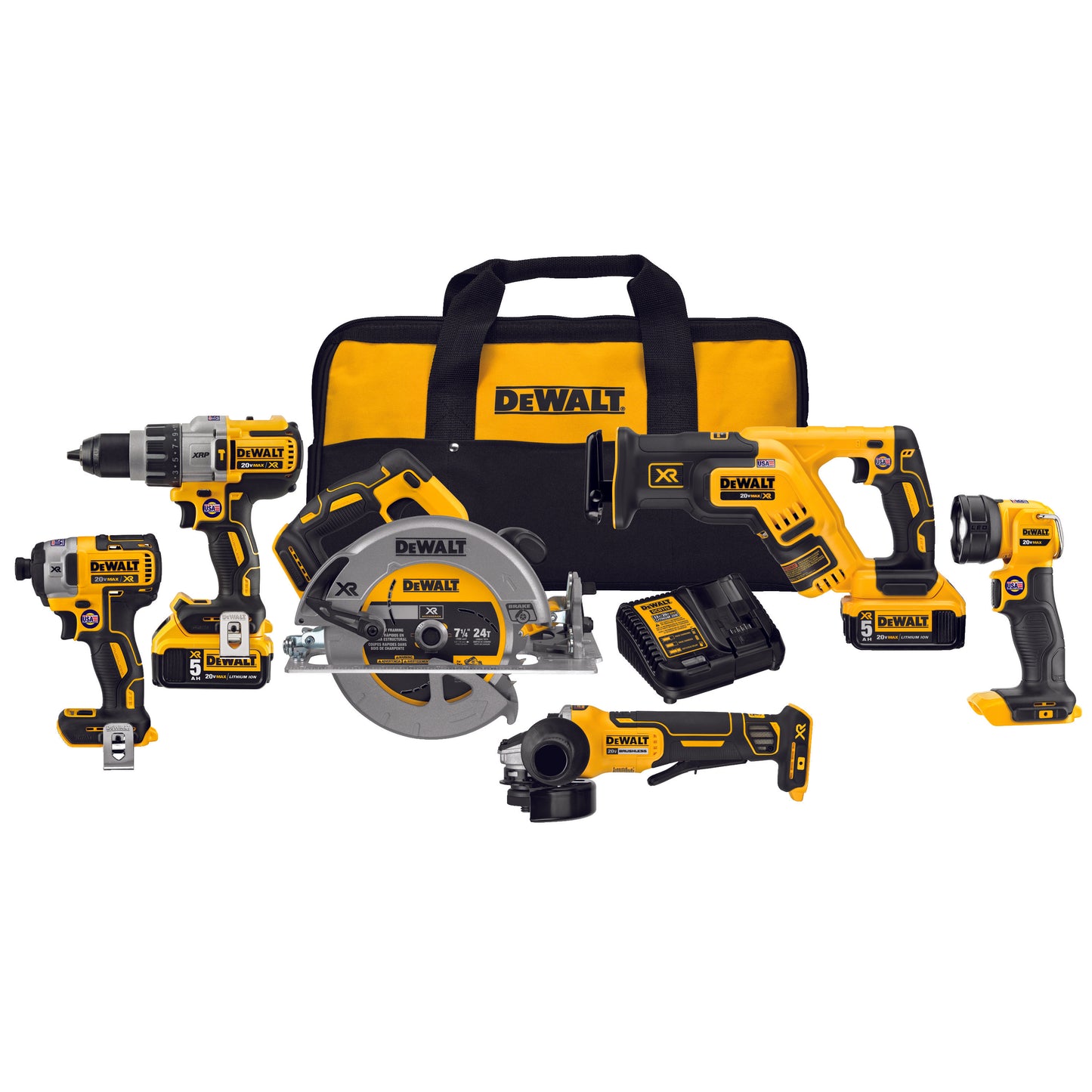 DeWALT® DCK695P2 Combination Kit, 20 VDC, 5 Ah Lithium-Ion Battery