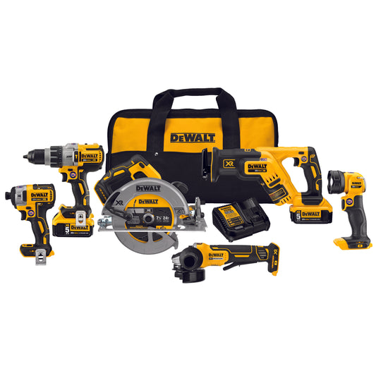 DeWALT® DCK695P2 Combination Kit, 20 VDC, 5 Ah Lithium-Ion Battery