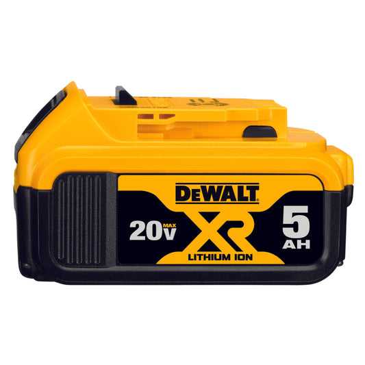 DeWALT® 20V MAX* XR DCB205 Premium Rechargeable Cordless Battery Pack, 5 Ah Lithium-Ion Battery, For Use With DeWalt® 20 V Power Tools