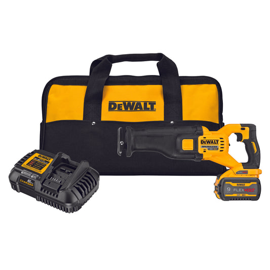 DeWALT® DCS389X1 Brushless Cordless Reciprocating Saw Kit, 1-1/8 in L Stroke, 0 to 3000 spm, 60 VDC, 17.725 in OAL, Straight Stroke
