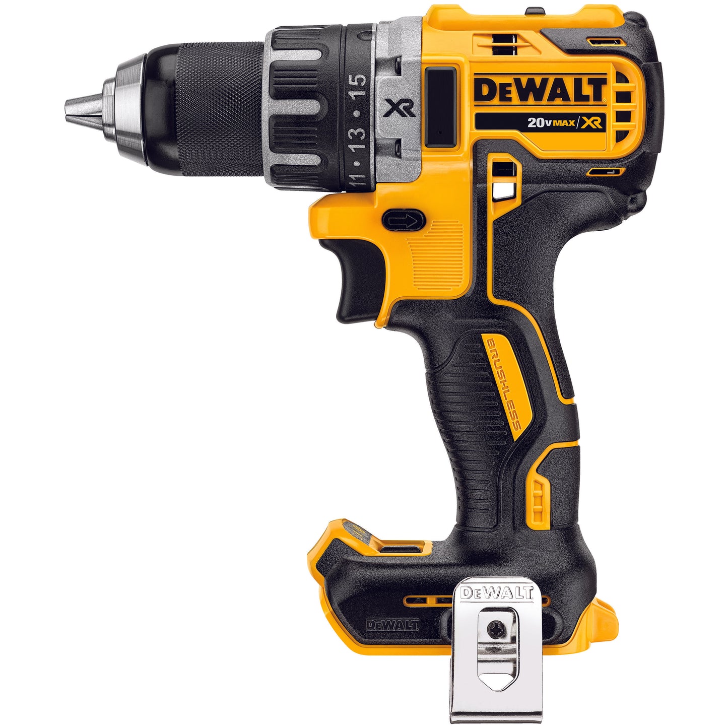 DeWALT® 20V MAX* MATRIX™ DCD791B XR® Compact Lightweight Cordless Drill/Driver, 1/2 in Chuck, 20 VDC, 0 to 550/0 to 2000 rpm No-Load, 6-7/8 in OAL, Lithium-Ion/Integrated Battery