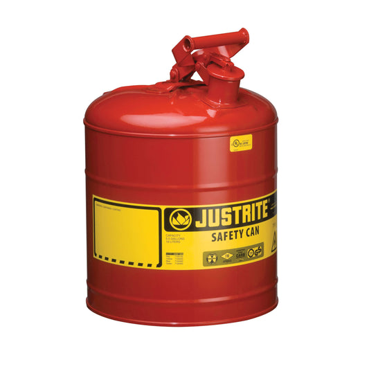 Justrite® 7150100 Type I Safety Can With Swinging Handle and Stainless Steel Flame Arrester 5 gal Capacity