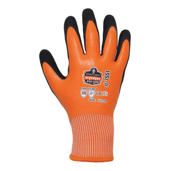 ERGODYNE 7551 A5 Thermal Coated Waterproof Cut-Resistant Winter Work Gloves