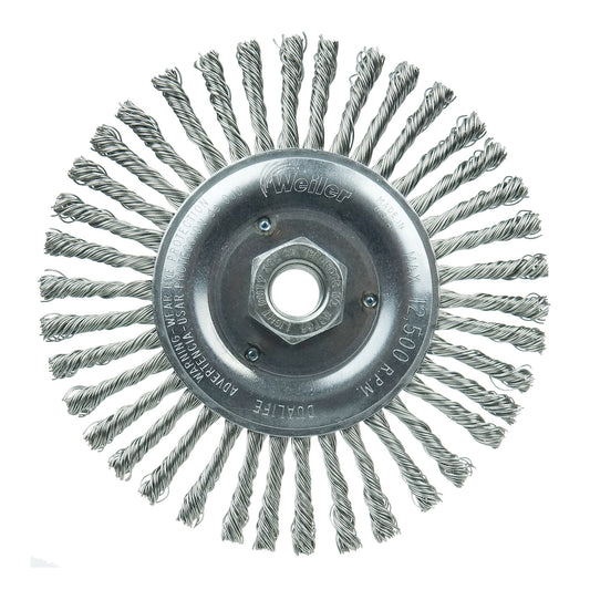 WEILER Roughneck 08786 Narrow Face Root Pass Wheel Brush With Nut  6 in Dia Brush