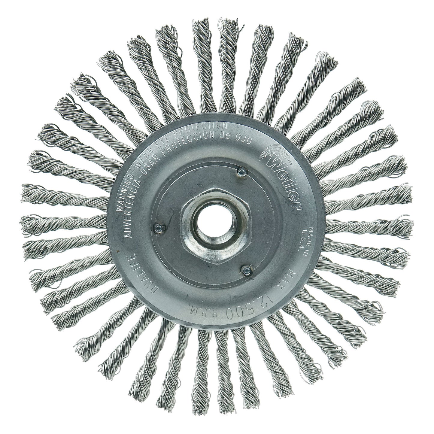 WEILER Roughneck 08786 Narrow Face Root Pass Wheel Brush With Nut  6 in Dia Brush