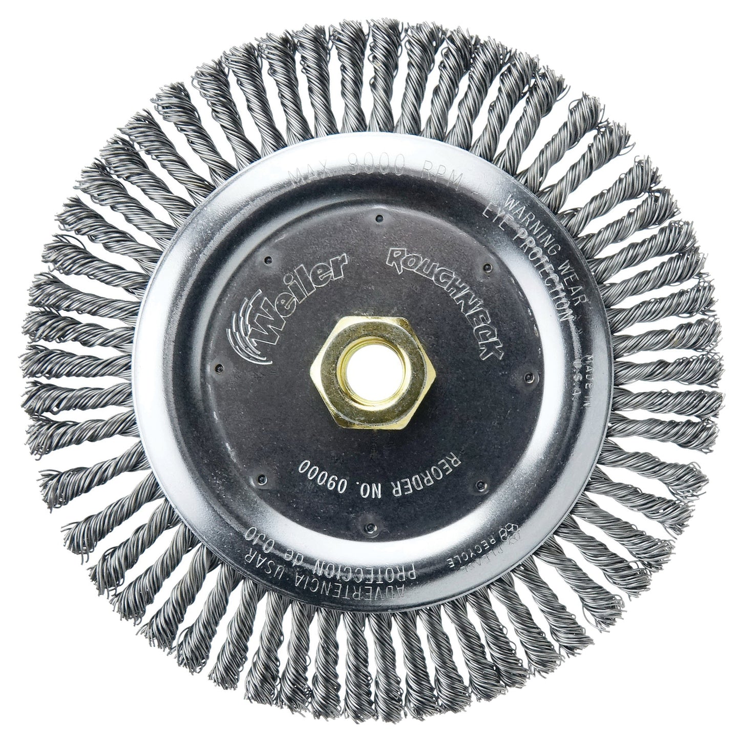 WEILER Roughneck 09000 Narrow Face Filler Pass Wheel Brush With Nut 7 in Dia Brush