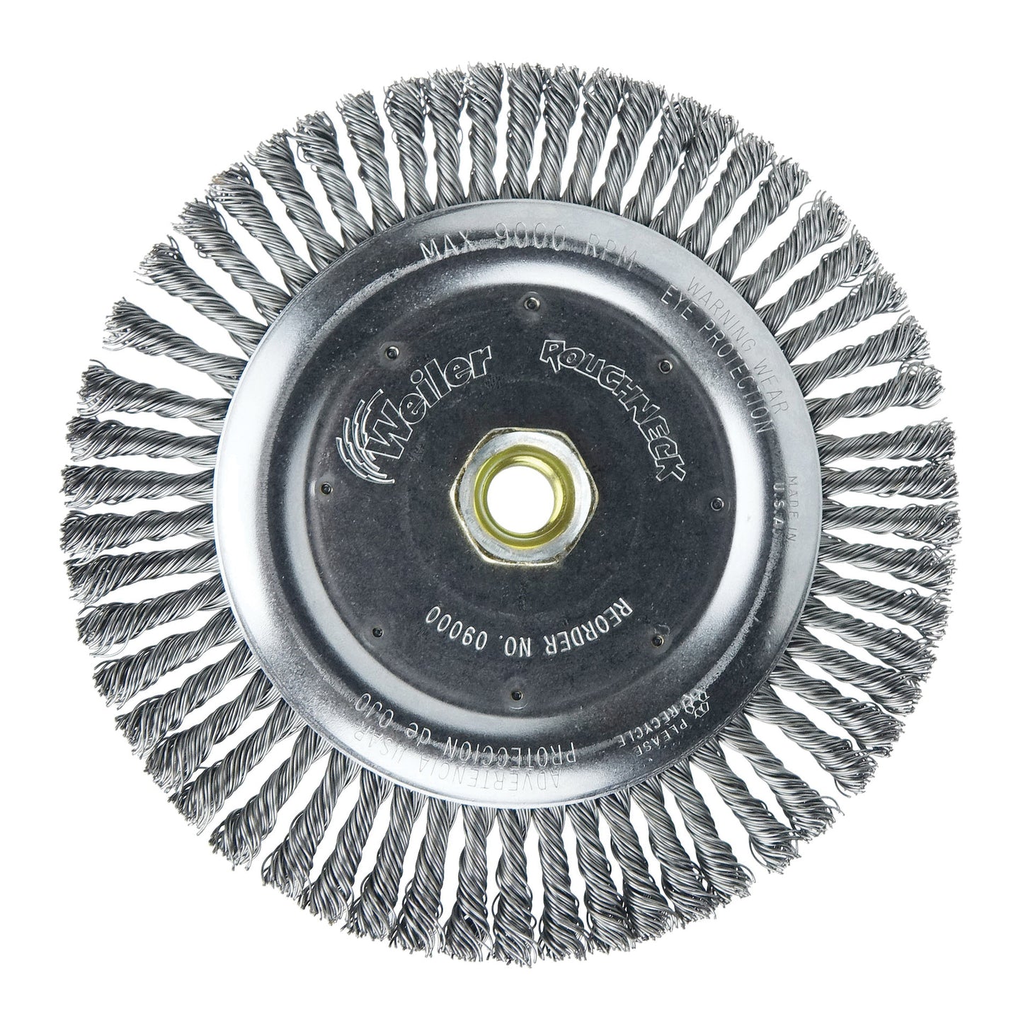 WEILER Roughneck 09000 Narrow Face Filler Pass Wheel Brush With Nut 7 in Dia Brush