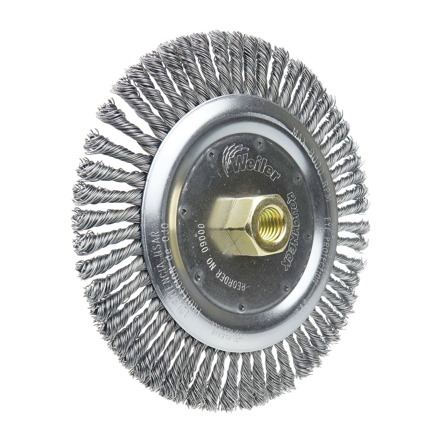 WEILER Roughneck 09000 Narrow Face Filler Pass Wheel Brush With Nut 7 in Dia Brush