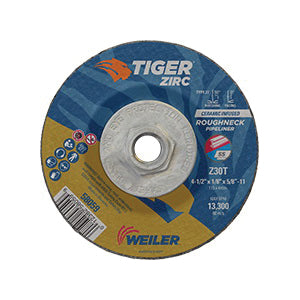 WEILER Roughneck 58059 Long Life Performance Line Depressed Center Wheel 4-1/2 in Dia x 1/8 in THK