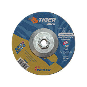 WEILER Roughneck 58060 Long Life Performance Line Depressed Center Wheel 6 in Dia x 1/8 in THK