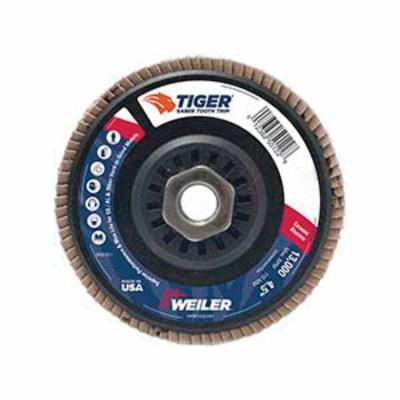 WEILER Tiger Ceramic 50101 Premium Coated Abrasive Flap Disc 4-1/2 in Dia Disc