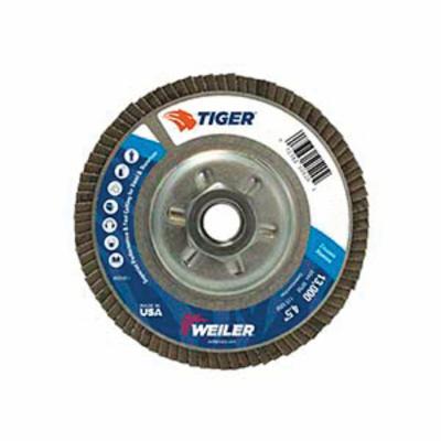 WEILER Tiger 50509 Close Premium Standard Density Coated Abrasive Flap Disc 4-1/2 in Dia Disc