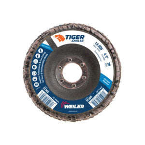 WEILER Tiger 51302 Coated Abrasive Flap Disc 4-1/2 in Dia