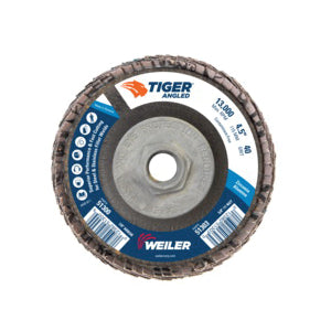 WEILER Tiger 51303 Coated Abrasive Flap Disc 4-1/2 in Dia