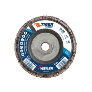 WEILER Tiger 51304 Coated Abrasive Flap Disc 4-1/2 in Dia