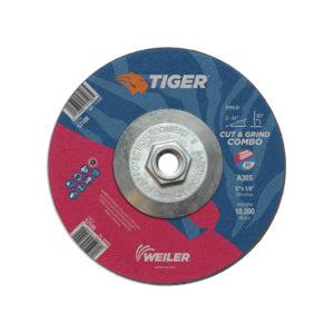 WEILER Tiger 57108 Combination Long Life Performance Line Depressed Center Combo Wheel 6 in Dia x 1/8 in THK