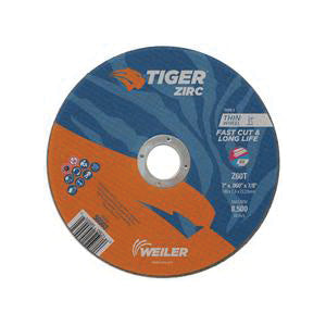 WEILER Tiger 58003 Fast Cut and Long Life Flat Performance Line Thin Cut-Off Wheel 7 in Dia x 0.06 in THK