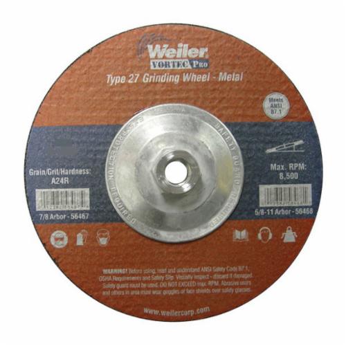 WEILER Vortec Pro 56455 Type 27 Cut-Off Wheel 4-1/2 in Dia x 1/4 in THK