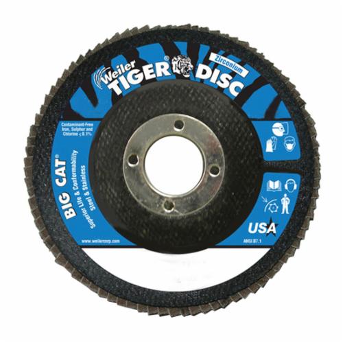 WEILER Big Cat 50806 Close High Density Premium Coated Abrasive Flap Disc 4-1/2 in Dia Disc