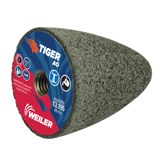 WEILER Tiger AO 68312 Long Life Portable Grinding Cone  2-3/4 in Dia Max