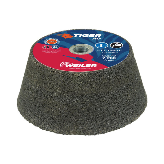 WEILER Tiger AO 68353 Long Life Performance Grinding/Cup Wheel  5 in Dia x 2 in THK