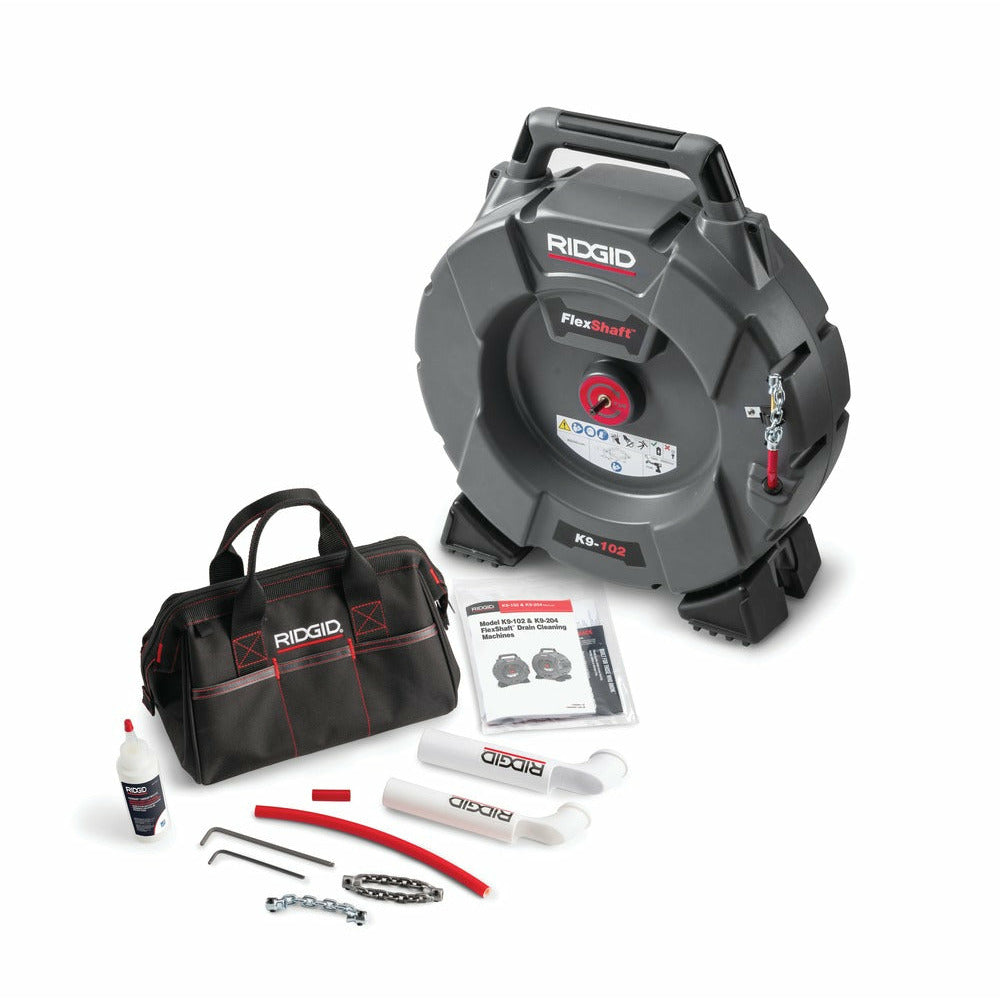 RIDGID 64263 FlexShaft®, K9-102 for 1 1/4 - 2" Pipes; Includes: 50' 1/4" Cable and Kit