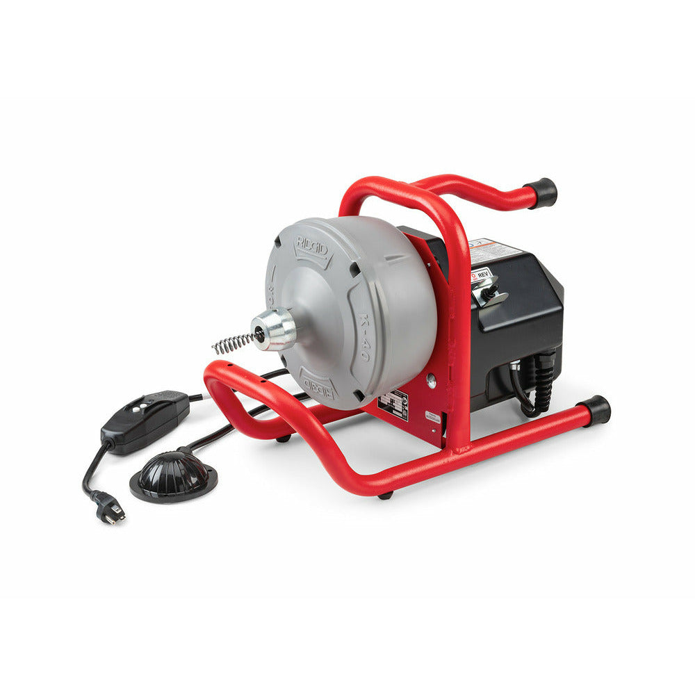 RIDGID 71722 K-40AF Sink Machine with: AUTOFEED, Guide Hose, Mounting Bracket, C-13IC SB, 5/16" x 35' (8 mm x 10.7 m) Speed Bump Cable with Inner Drum