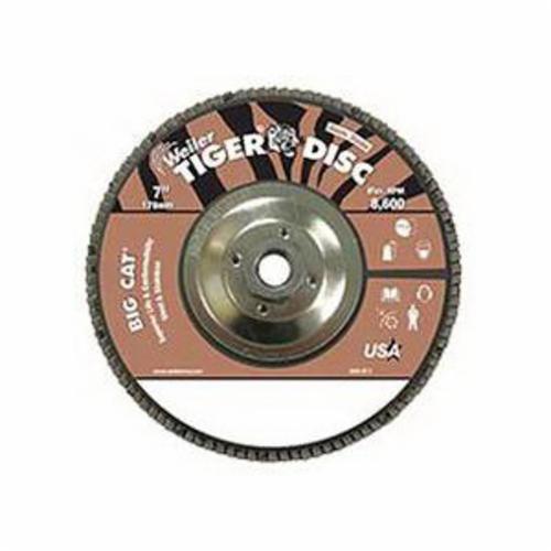 WEILER Big Cat 50843 High Density Premium Coated Abrasive Flap Disc  7 in Dia Disc
