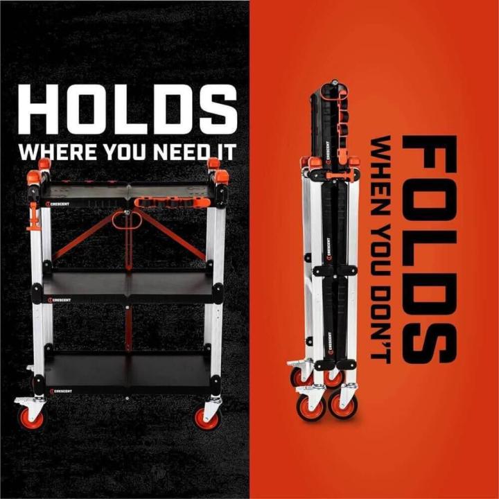 Crescent SITERUNNER 3 Shelf Folding Jobsite Cart