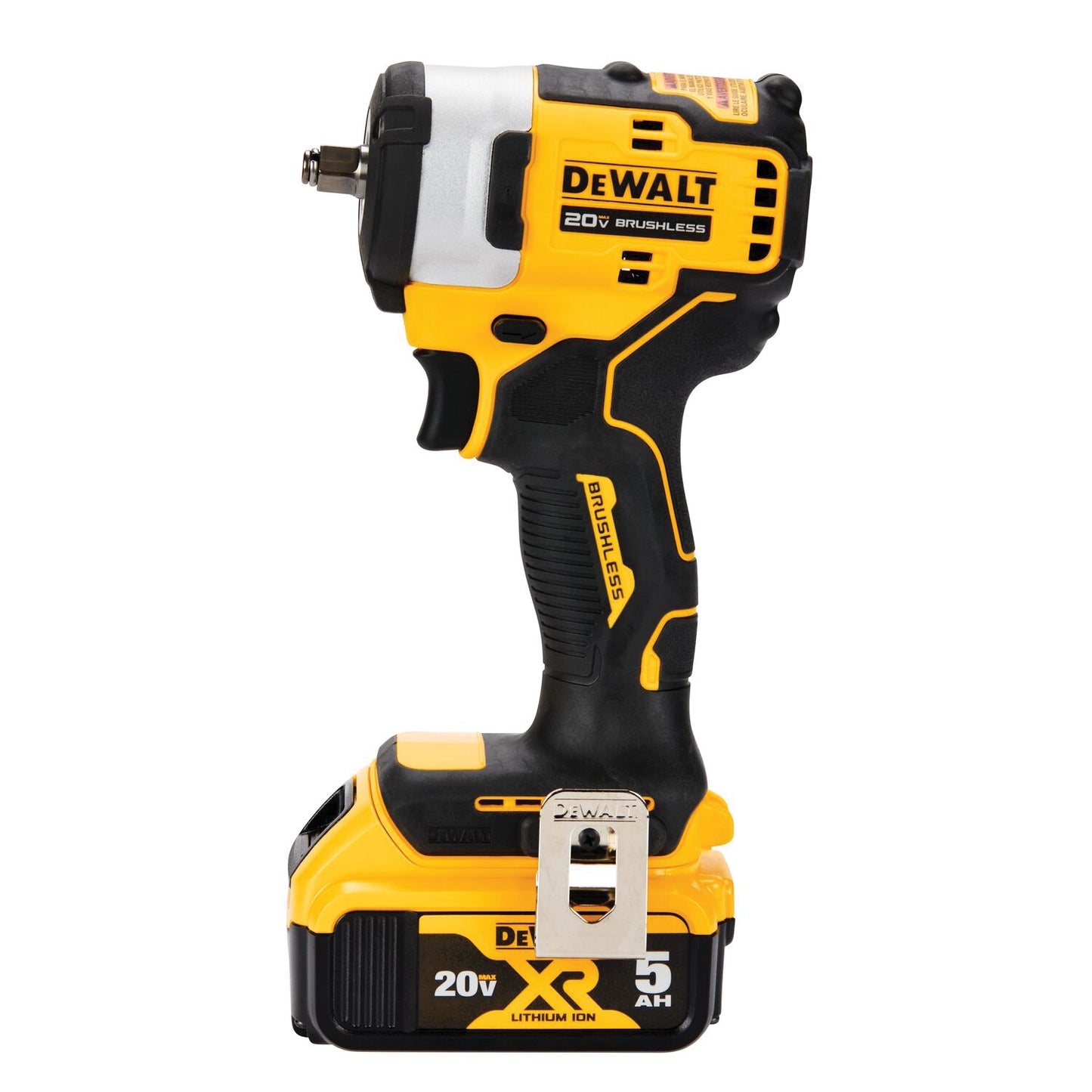 DeWALT DCF913P2 Compact Cordless Impact Wrench With Hog Ring Anvil Kit, 3/8 in, 3250 ipm, 400 ft-lb Torque, 20 V, 5-1/5 in OAL