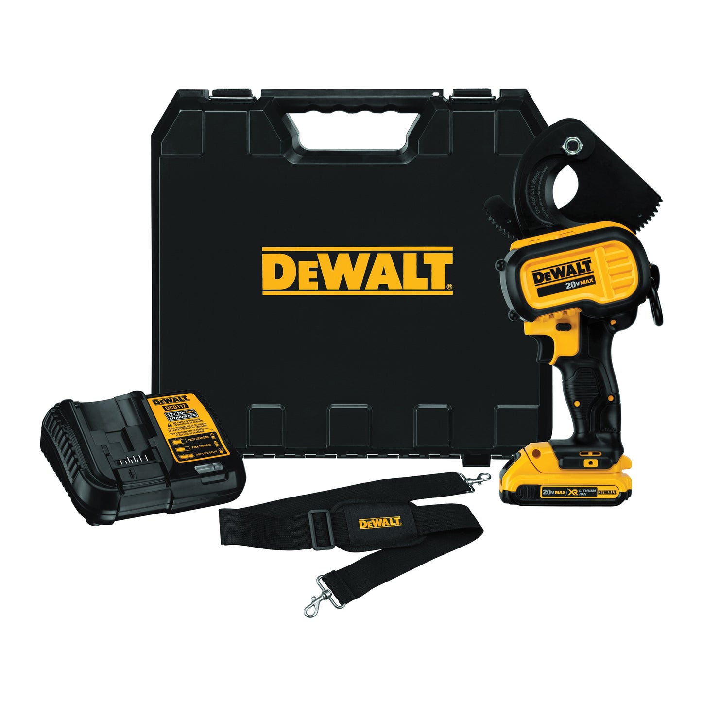 DeWALT® DCE150D1 Cordless Cable Cutting Tool Kit, 750 kcmil Copper/1000 kcmil Aluminum Cutting, 20 VDC, Lithium-Ion Battery